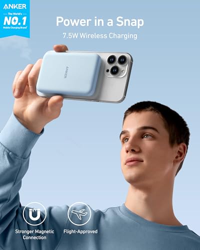 Anker 621 Magnetic Portable Charger (MagGo), 5,000mAh Wireless Power Bank with USB-C Cable, Magsafe-Compatible Battery Pack for iPhone 16/15/14/13/12 Series - Image 3