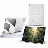 ケース 横縦スタンド機能 折りたたみ式い Xiaomi Pad 7/Pad 7 Pro 11.2対応 超軽量TPU耐衝撃 スタンド カバー 三角形安定設計 持ち運びやす + ペーパーライクフィルム (グレー)