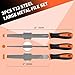 KUZURYU 3-Piece File Set for Metal | Includes Flat/Half-Round/Round | T12 High Carbon Steel Files | 8