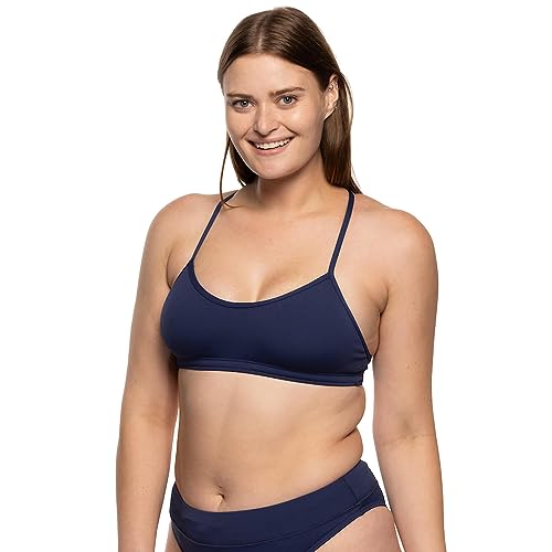 JOLYN Heidi Fixed-Back Athletic Bikini Top for Competitive Swimming, Lifeguarding, Full Coverage Women's Swimsuit Top2