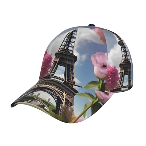 Chapeau de sport polyvalent ajustable pour homme et femme avec motif Tour Eiffel