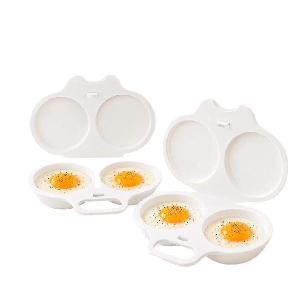 Confezione da 2 fornelli for uova in camicia a microonde con coperchio e maniglia for cucina