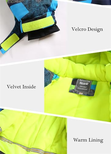Image of WOWULOVELY Big Boy's 2-Piece Colorblock Snow Pants and Jacket Snowsuit Ski Suit