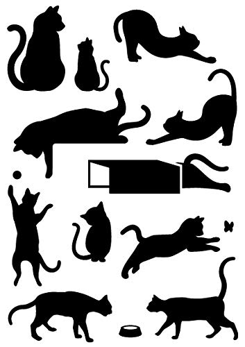 Amazon.co.jp: 猫 ネコ ねこ キャット ポーズ・シルエット ステッカー