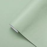 Yasinet Light Green Peel and Stick Wallpaper Green Contact Paper Sage Green Self Adhesive Removable Wallpaper Textured Solid Color Wall Paper for Wall Covering Countertop Table Vinyl 17.7' x118'