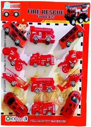 Beany Police Play Vehicles Set Toys for Kids Pull Back Car Toys for Boys Kids 2 Helicopters 6 Police Super Trucks 2 Super Bike 2 Marines (RED) Pack of 12 (RED Police Play Vehicles Set Toys)