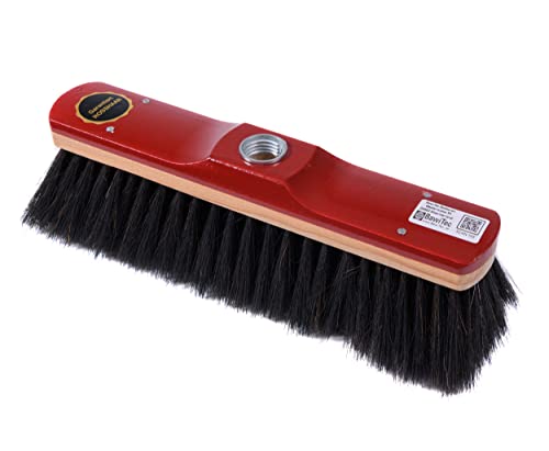 BawiTec Rosshaarbesen, Hochwertiger Zimmerbesen, 30cm Breit/Lang, lackiert, mit Metall-Gewindeeinsatz, Stubenbesen Besen, feine weiche Echthaar Borsten, Haushaltsbesen, Küche Haus Hobby Gastro – Bild 3