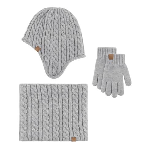 Ensemble bonnet écharpe et gants d'hiver triple isolation enfant