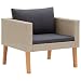 Produktbild vidaXL Gartensofa 1-Sitzer mit Auflagen Einzelsofa Sessel Lounge Sofa Gartensessel Relaxsessel Rattansessel Gartenmöbel Poly Rattan Beige