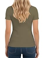 Cuptacc Tshirt Damen Round Neck Kurzarm Slim Basic Oberteil Kaffeegrau XXL – Ansicht 5