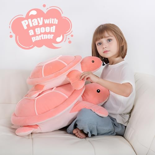 Dalmao 20 Inch Pink Sea Turtle Stuffed Animals Soft Plush Toys Body Pillows Ocean Turtle Plushies, Gifts for Kids Boys, Girls, Girlfriend, Birthday by Dalmao - Used condition - Image 5