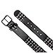 Snap On Oil Tanned Three Row Punk Rock Star Distressed Black Studded Full Grain Cowhide Leather Belt, Black | 36