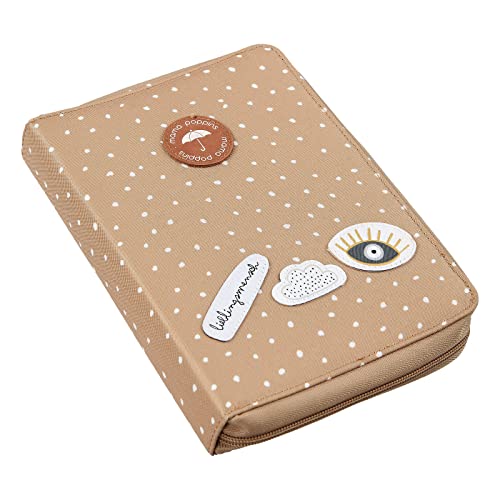 Mutterpasshülle, U-Heft und Impfpass Tasche/Organizer mit"Lieblingsmensch" Schriftzug I Beige mit Pünktchen Cover