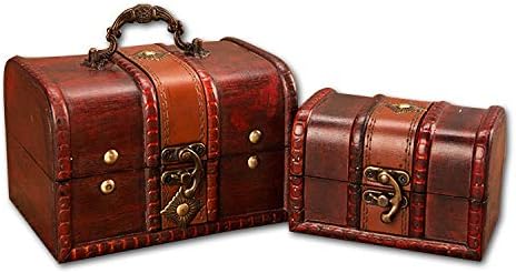 JUSTVEL Retro Treasure Box Jewelry Box Organizer Antique Accessory Large and Small Set Pirates