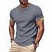 Men's Short Sleeve T-Shirt Summer Crewneck Moisture-Wicking Shirts Athletic Running Gym Workout Tops Gray Large
