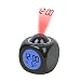 Drillpro Multifunction LCD Digital Projection Alarm Clock, LED Alarm Clock with Temperature Display / Voice Talking / Sleep Timer / 9 X 9 X 10.5CM Black