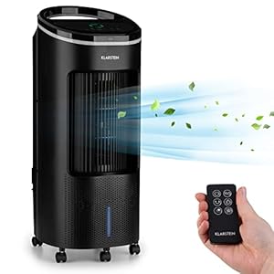 Klarstein Klimaanlage ohne Abluftschlauch, 5-in-1 Air Cooler, Leiser Ventilator, Luftbefeuchter & Nachtmodus, Mobiles…