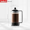Bodum French Press Brazil - 350ml / 3 Tasses Cafetière à Piston - Verre Résistant & Filtre Acier Inox - Sans BPA Lavable au Lave-Vaisselle - Cafetière Classique - Fabriquée au Portugal