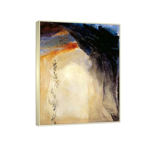 Toile expressionniste Z. Wou-ki 21.08.95 pour habiller un mur blanc vide