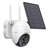 Security Camera Outdoor, Wireless WiFi 360° Pan Tilt Zoom Solar 15000mah Battery Powered Home Cameras with Night Vision, Motion Detection, 2 Way Audio, IP65 Waterproof, Encrypted SD/Cloud Storage