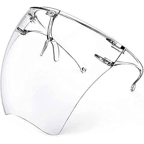 salipt 2 Pack Upgraded Anti-Fog Plastic Full Face Covering,Transparent Face Guard with Anti-Slip Nose Pad,Breathable Dust-Proof Nose Face Mouth Shield Protective for Unisex Adults Outdoor Activities Cover