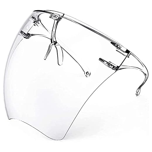 salipt 2 Pack Upgraded Anti-Fog Plastic Full Face Covering,Transparent Face Guard with Anti-Slip Nose Pad,Breathable Dust-Proof Nose Face Mouth Shield Protective for Unisex Adults Outdoor Activities