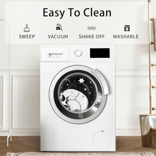 Image of cfpolar Half Round Door Mat Halloween Flower White Skull Non-Slip Semi Circle Area Rug Washable Half Moon Hearth Rugs for Indoor Outdoor Bathroom Kitchen Patio Runner Mat Laundry Room Home Decoration