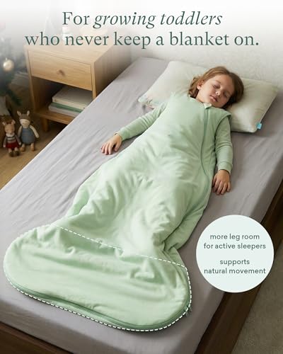 Image of PurComfy Extra-Long Toddler Sleep Sack, Premium Bamboo Viscose Warm Sleeping Bag Supersoft 1.0 TOG Wearable Blanket 3T-4T-5T