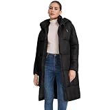 [SnowElve] ロングコート レディース 厚手 フード付き 中綿コート ジャンパー ジャケット 中綿入り 防寒着 保温 アウター 着痩せ 冬服 軽量 アウトドア 通勤（M・ブラック）