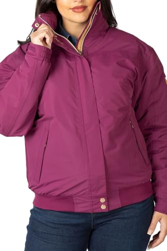 Bomber Jacket Equestrian Style Short Waterproof Riding Coat 12 Colours (UK, Numeric, 10, Regular, Regular, Mulberry)