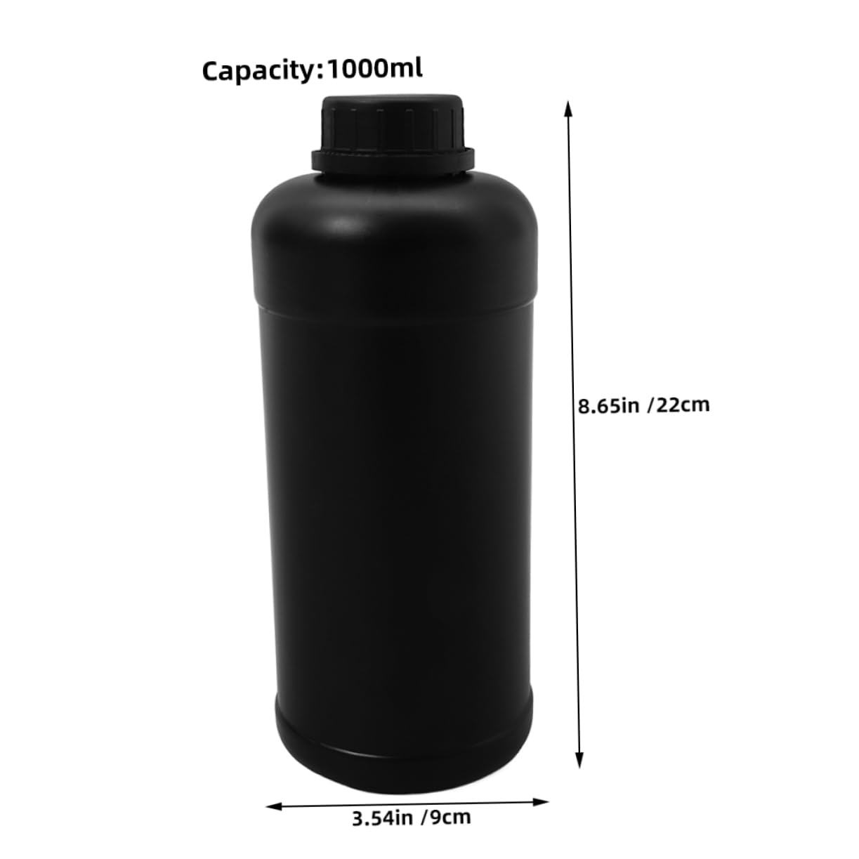 PRETYZOOM 6pcs Plastic Bottles 1000ml Liquid Storage Containers Refillable Chemical Storage Bottles Opaque Sample Containers Chemical Preservation