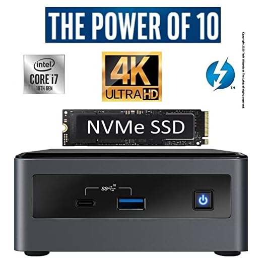 Intel NUC NUC10i7FNH1 Mini PC/HTPC, Six-Core i7- Up to 4.7GHz, DDR4 RAM WiFi, BT 5.0 Thunderbolt 3, 4K Support, Triple Monitor Capable* (32GB RAM + 1TB Name Brand NVMe M.2 SSD)