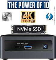 Intel NUC NUC10i7FNH1 Mini PC/HTPC, Six-Core i7- Up to 4.7GHz, DDR4 RAM WiFi, BT 5.0 Thunderbolt 3, 4K Support, Triple Monitor Capable* (32GB RAM + 1TB Name Brand NVMe M.2 SSD)