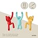 Umbra Buddy Wall Hooks – Decorative Wall Mounted Coat Hooks for Hanging Coats, Scarves, Bags, Purses, Backpacks, Towels and More, Set of 3, Red/Blue/Yellow
