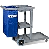 Carlisle JC1945S23 Polyethylene Short Platform Janitorial Cart, 300 lbs Capacity, 45