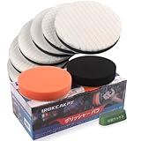 IROKCAKPT 車磨き用 バフ 125mm 8個セット ポリッシャー バフ 荒中細,電動ポリッシャー スポンジシング マジックテープ式 研磨パッド 付属鏡面仕上用 研磨剤x1,ヘッドライトの磨き仕上に使用