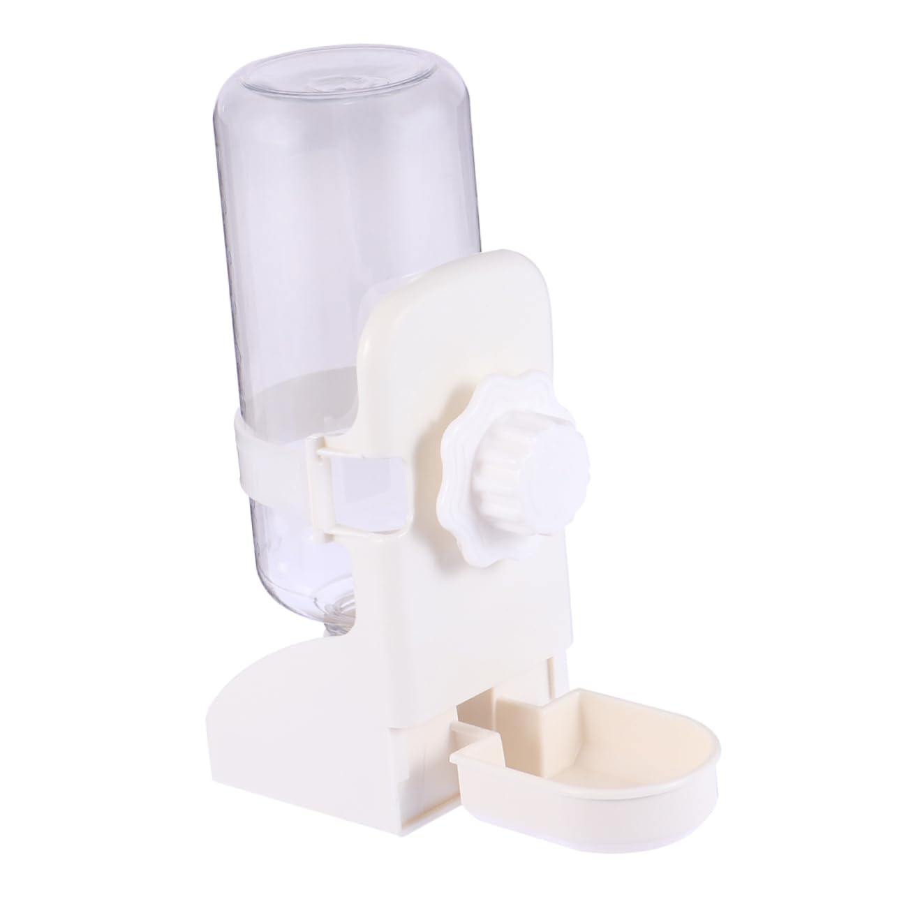GRIRIW Water Dispenser Hanging Gravity Waterer Pet Water Feeder 350ml White Pp for Dogs and Cats Keeps Floor Dry and Clean