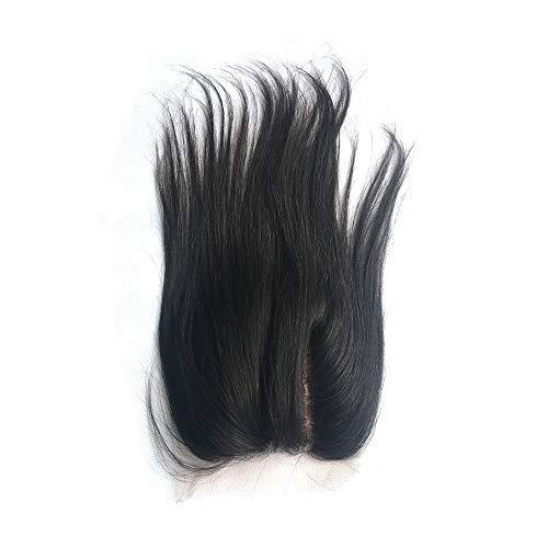 NINILADY 3 Part Silk Base Closure 11A Brazilian Virgin Hair Straight 4×4 Silk Base Top Human Hair Closure with Baby Hair Free Middle Three Part Knots Bleached (16inch, Three Part)