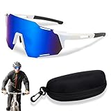 Schnelle Brille Herren Damen, Sport Sonnenbrille, Polarisiert Sportbrille, Verspiegelt Sportbrille, Fahrradbrille, Schnelle Brille für MTB Biking Laufen Enduro, UV400 Schutz Winddicht Anti Beschlag