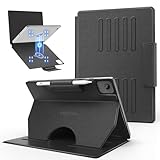 Ambison 9.5'-10.5' Universal Tablet Magnetic Leather Case, Foldable Protective Cover for 9.5 9.7 10.1 10.2 10.5 Inch Android Touchscreen Tablet, Support Multiple Viewing Angles, Pencil Holder -Black