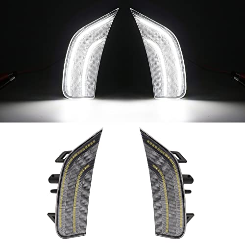 Image of Clear Lens LED Side Marker Lamp Replacement For 2021-2024 Yukon /Yukon Denali /Yukon XL /Tahoe /Escalade /Suburban /Escalade ESV Driver Passenger Side markers Lamp White Front Fender Light