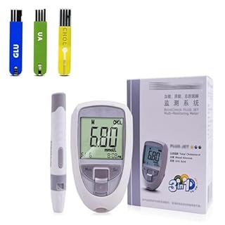 Tester Multifunzione Per Glucosio, Misuratore Di Colesterolo Totale Per Glucosio, Acido Urico 3 In 1, 50 Zuccheri Nel Sangue, 25 Acido Urico, 10 Colesterolo, Memorizzazione 300 Set Di Dati, Kit Per Te