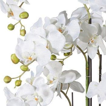 artplants.de Orquídea Phalaenopsis Artificial LOPASY, Blanca, 110 cm