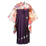 [キャサリンコテージ]卒業式 卒園式 簡単着付けの袴セット 袴セット 和装 着物 女の子 HAKAST27 150cm 華こっぽり浅黄×本紫袴[D1] TAK