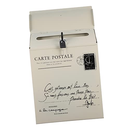 HEMOTON 1 Pc Boites Aux Lettres Boîte Aux Lettres avec Clé Lettres Au Père Noël Tenture Boîte Aux Lettres à Chute Verticale Feuille De Fer Blanche Le Signe Ancien