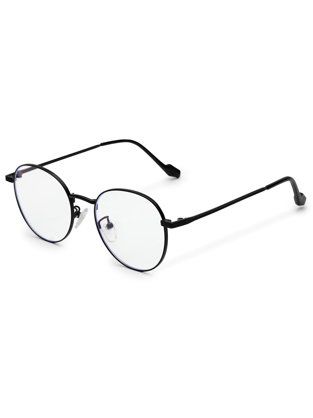 HASHTAG EYEWEAR Galveris Full Rim Round Computer Glasses (Black, Small) | UV Blocking | Trendy Eyeglasses for Men & Women | Metal Frame-image-19