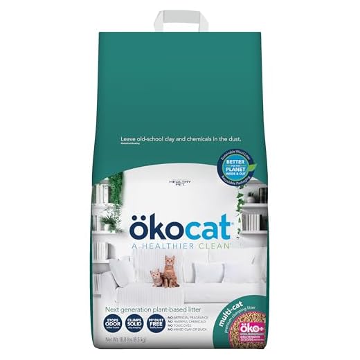 ökocat Multi-Cat Natural Wood Clumping Cat Litter, Odor Control, 18.8 Lbs