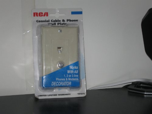 Cable coaxial y placa de pared de teléfono toma multimedia rca blanca para empotrar