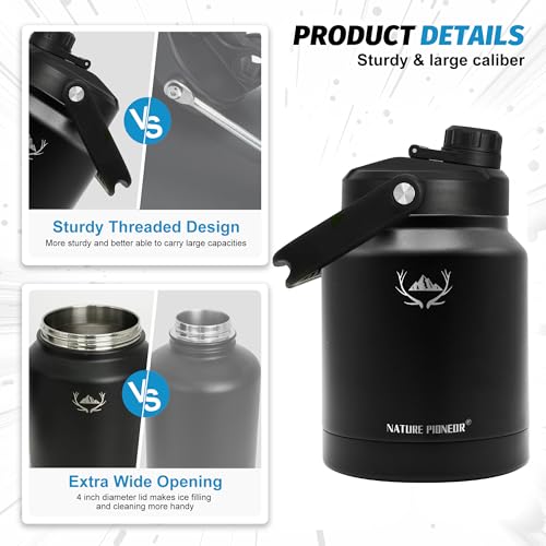 Image of NATURE PIONEOR 84 oz Insulated Water Bottle Jug with Carrier Bag