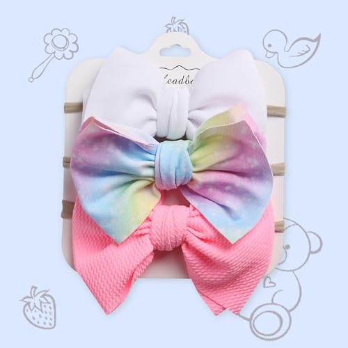 Image of POLKA TOTS Baby Hairbands for Kids Girl | Cute Stretchable Hair Bands for Baby Girls | Kids Hair Accessories | Elastic Infant Hairband | Toddler Hair Clips (Pack of 3)